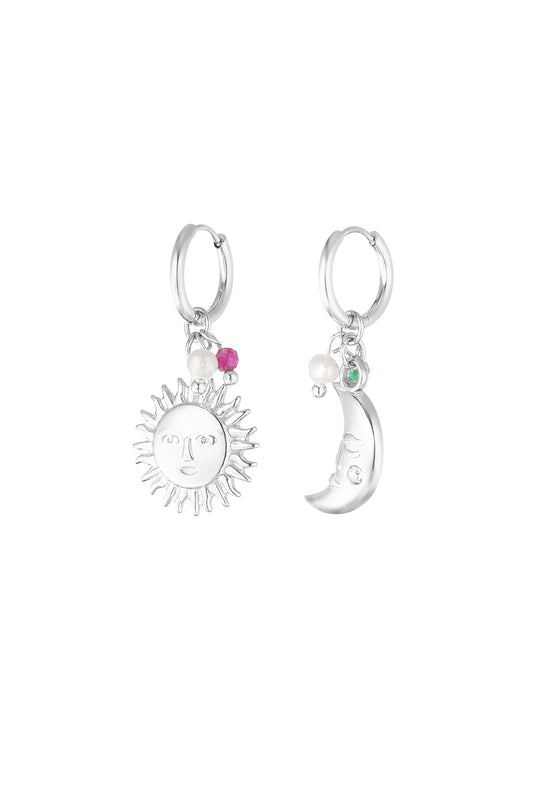 The sun and The moon oorbellen