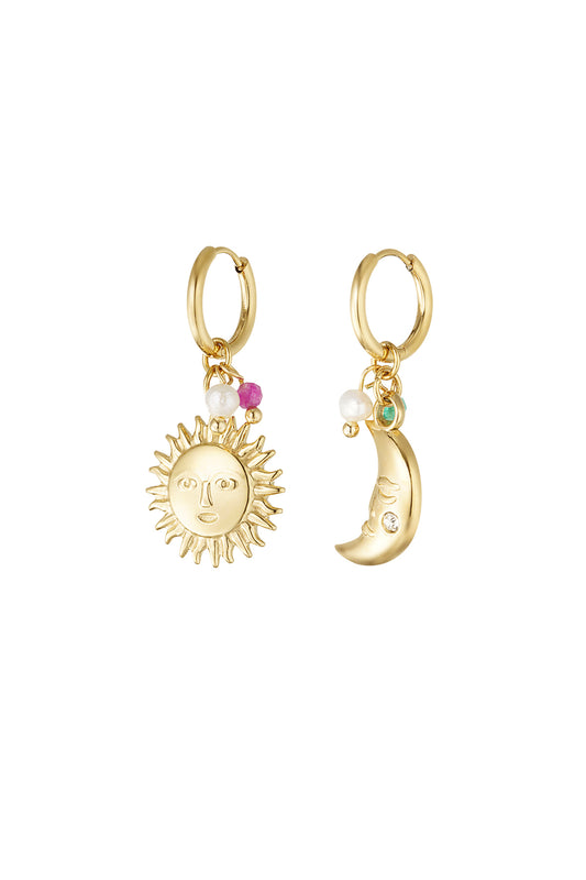 The sun and The moon oorbellen