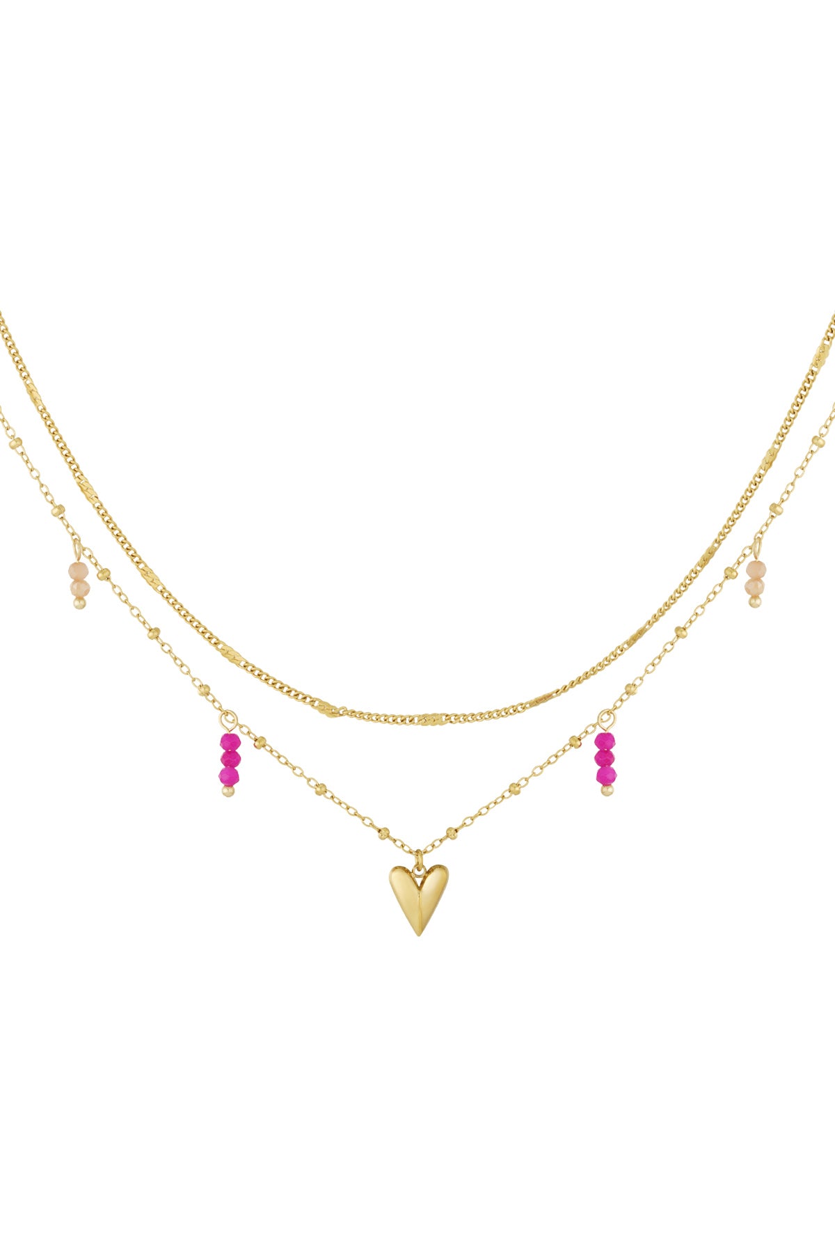 Fuchsia heart ketting