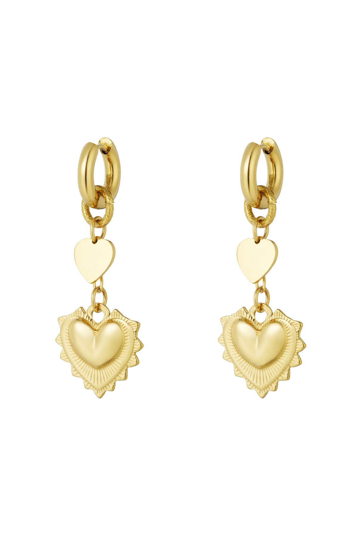 2 hearts oorbellen