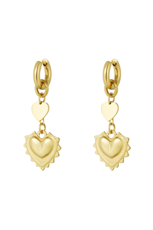2 hearts oorbellen