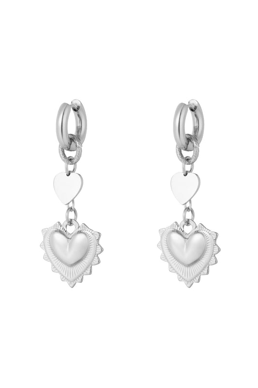 2 hearts oorbellen