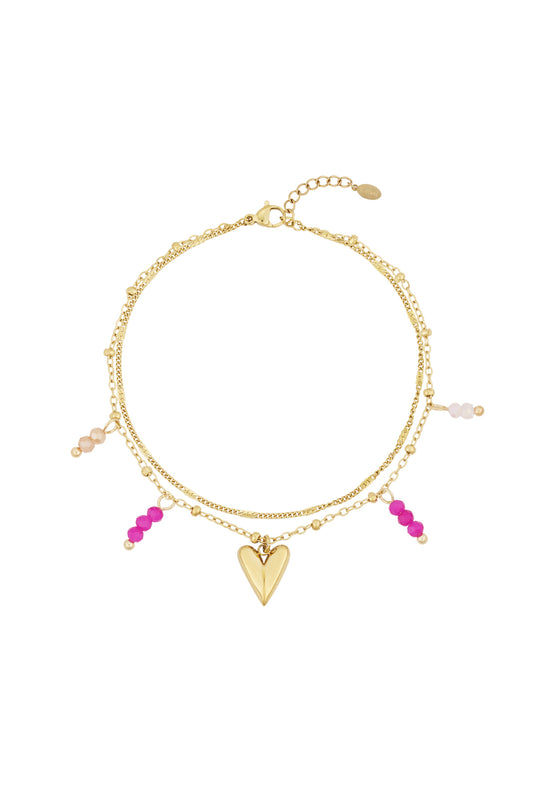 Fuchsia heart armband