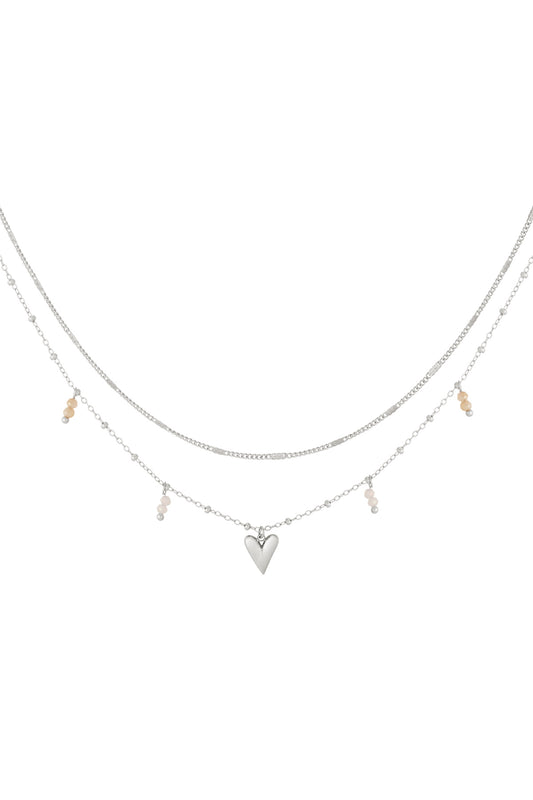 Beige hart ketting